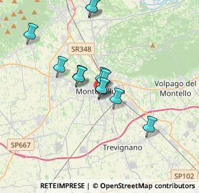 Mappa Via Palladio, 31044 Montebelluna TV, Italia (2.86333)