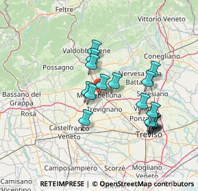 Mappa Via Dante Alighieri, 31044 Montebelluna TV, Italia (12.54529)