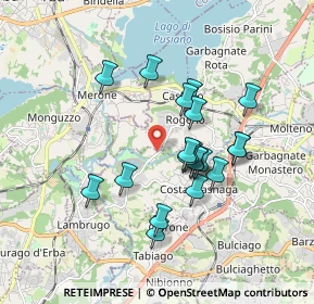 Mappa Via Per Rogeno, 23845 Costa Masnaga LC, Italia (1.499)