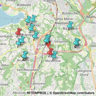 Mappa Via Guglielmo Marconi, 21045 Gazzada Schianno VA, Italia (1.98438)