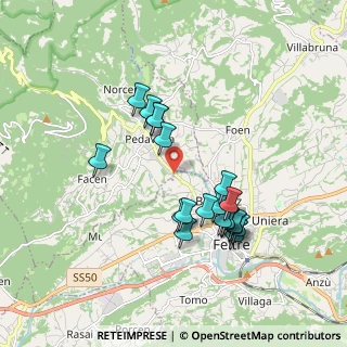 Mappa SP12, 32032 Feltre BL, Italia (1.669)