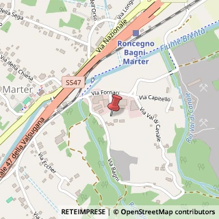 Mappa Via Bagni, 5, 38050 Marter TN, Italia, 38050 Roncegno Terme, Trento (Trentino-Alto Adige)