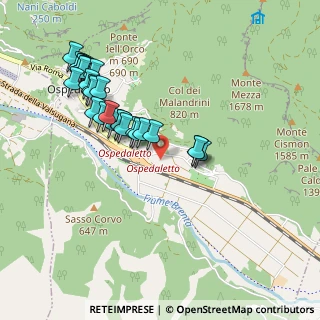 Mappa Via Pradanella, 38050 Ospedaletto TN, Italia (0.98571)