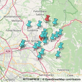 Mappa 00010 Tivoli RM, Italia (6.29263)
