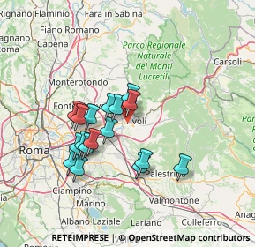 Mappa 00010 Tivoli RM, Italia (12.48529)