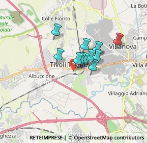 Mappa Via Guido Baccelli, 00011 Tivoli RM, Italia (1.14167)