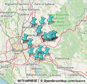 Mappa Via Guido Baccelli, 00011 Tivoli RM, Italia (10.332)