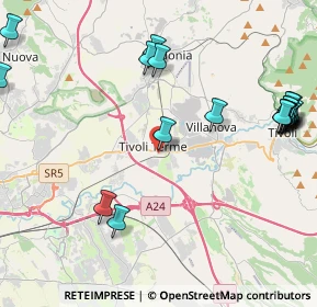 Mappa Via Guido Baccelli, 00011 Tivoli RM, Italia (5.7455)