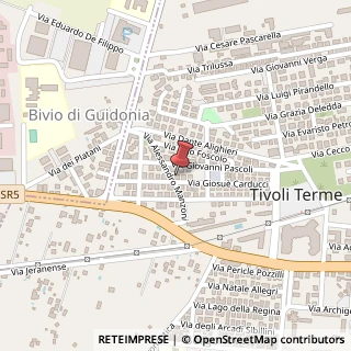 Mappa Via Alessandro Manzoni, 25 A, 00011 Tivoli, Roma (Lazio)