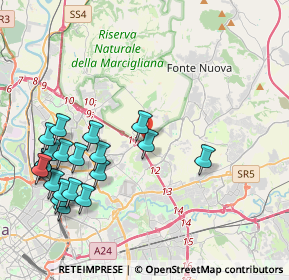 Mappa SP22a km 12.000, 00137 Roma RM, Italia (4.9975)