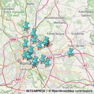 Mappa Via Antonio Castellari, 00156 Roma RM, Italia (7.36063)