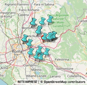 Mappa 00011 Tivoli RM, Italia (10.3485)