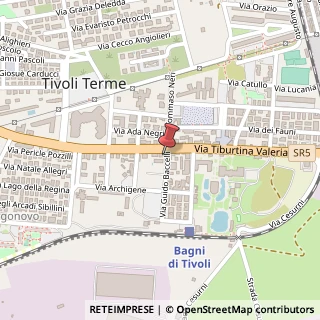 Mappa Via Guido Baccelli, 4, 00011 Tivoli, Roma (Lazio)