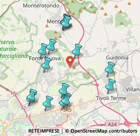 Mappa Via Palombarese, 00010 Fonte Nuova RM, Italia (4.44125)