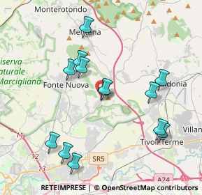 Mappa Via Lago di Bracciano, 00013 Fonte Nuova RM, Italia (4.12769)