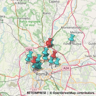 Mappa Via Monte Urano, 00138 Roma RM, Italia (6.97167)