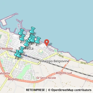 Mappa Via Sottotenente Cosmo Mario, 70056 Molfetta BA, Italia (1.09333)