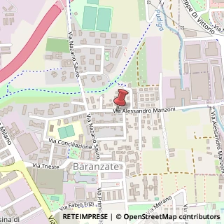 Mappa Via Alessandro Manzoni,  9, 20021 Baranzate, Milano (Lombardia)