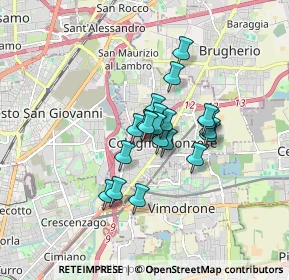 Mappa Via Cavallotti ang. Viale Umbria, 20093 Cologno Monzese MI, Italia (1.0965)