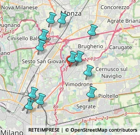 Mappa Via Cavallotti ang. Viale Umbria, 20093 Cologno Monzese MI, Italia (3.94333)