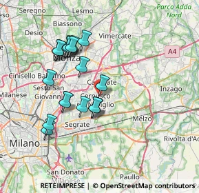 Mappa Via Vittorio Veneto, 20063 Cernusco sul Naviglio MI, Italia (6.7635)