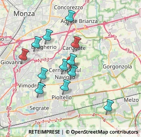 Mappa Via Vittorio Veneto, 20063 Cernusco sul Naviglio MI, Italia (3.40167)