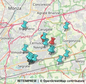Mappa Via Vittorio Veneto, 20063 Cernusco sul Naviglio MI, Italia (3.68235)