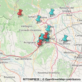 Mappa Via Valchiampo, 36051 Creazzo VI, Italia (9.53333)