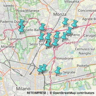 Mappa Via delle Industrie, 20099 Bernareggio MB, Italia (3.51933)