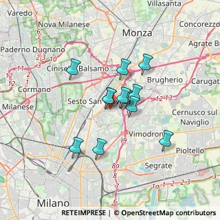 Mappa Via delle Industrie, 20099 Bernareggio MB, Italia (2.47833)