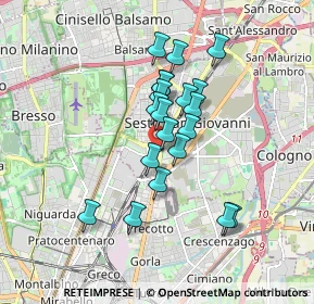 Mappa Via Renzo del Riccio, 20099 Sesto San Giovanni MI, Italia (1.3825)