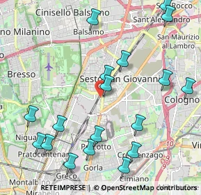 Mappa Via Renzo del Riccio, 20099 Sesto San Giovanni MI, Italia (2.50222)