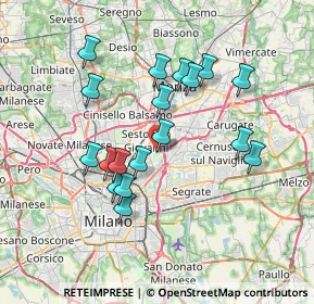 Mappa Via Gaetano Lovati, 20099 Sesto San Giovanni MI, Italia (6.61833)