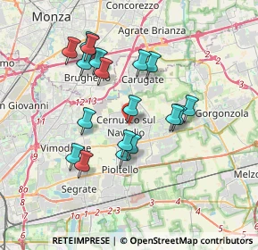 Mappa Piazza Unità d'Italia, 20063 Cernusco sul Naviglio MI, Italia (3.23056)