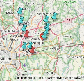 Mappa Via Mincio, 20063 Cernusco sul Naviglio MI, Italia (6.16923)