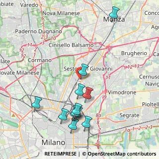 Mappa Via Eugenio Villoresi, 20099 Sesto San Giovanni MI, Italia (4.39833)