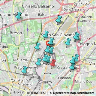 Mappa Via Eugenio Villoresi, 20099 Sesto San Giovanni MI, Italia (1.8405)
