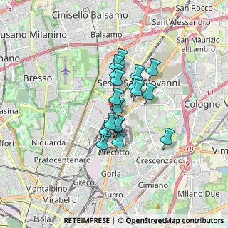 Mappa Via Eugenio Villoresi, 20099 Sesto San Giovanni MI, Italia (1.13889)