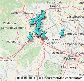 Mappa Via degli Avieri, 36040 Torri di Quartesolo VI, Italia (9.89615)