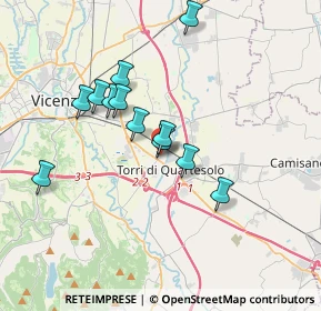 Mappa Via degli Avieri, 36040 Torri di Quartesolo VI, Italia (3.09333)