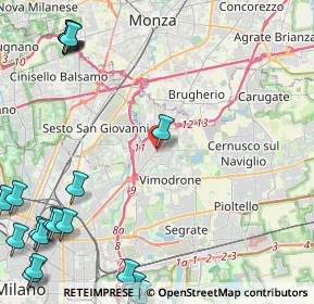 Mappa Via Montello, 20093 Cologno Monzese MI, Italia (7.037)