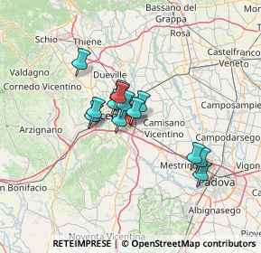 Mappa Via degli Artiglieri, 36040 Torri di Quartesolo VI, Italia (8.93071)