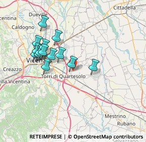 Mappa Via Alture, 36040 Torri di Quartesolo VI, Italia (6.70214)