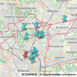 Mappa Via Isonzo, 20099 Sesto San Giovanni MI, Italia (3.48417)