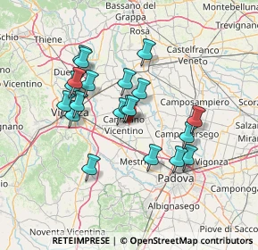 Mappa Via Brendolin, 36043 Camisano Vicentino VI, Italia (12.2525)