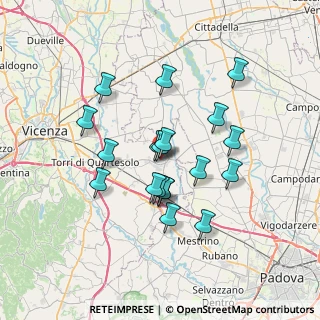 Mappa Via Cavalieri di Vittorio Veneto, 36043 Camisano Vicentino VI, Italia (6.02368)
