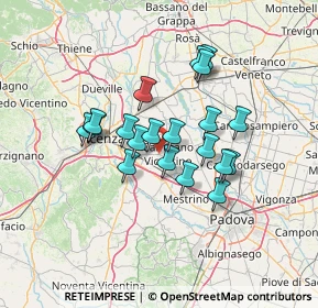 Mappa Via Ferdinando Magellano, 36043 Camisano Vicentino VI, Italia (10.7445)