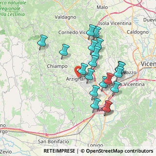 Mappa 36071 Arzignano VI, Italia (6.8955)