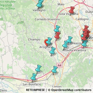 Mappa 36071 Arzignano VI, Italia (10.8485)