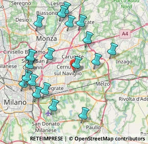 Mappa Via Enrico Mattei Angolo, 20063 Cernusco sul Naviglio MI, Italia (8.8235)